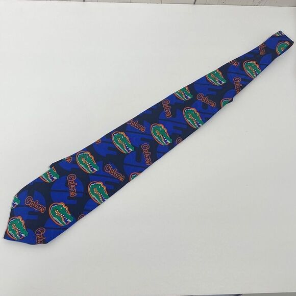 Florida Gators Football Merge Left Orange Blue Neck Tie - Picture 2 of 16